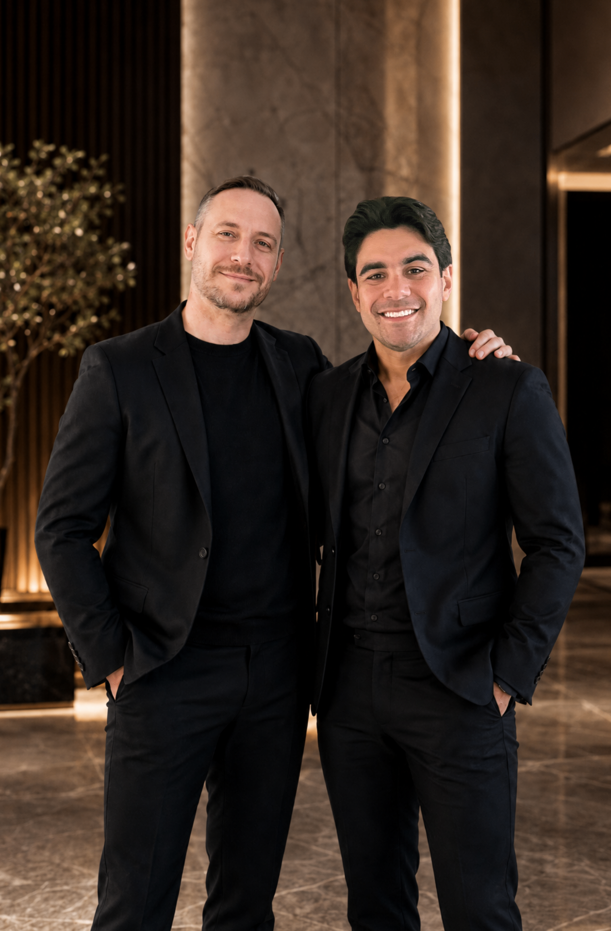 Marco Agostini ao lado de Roberto Lopes